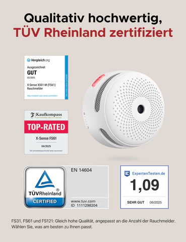 3 Stück | X-SENSE Rauchmelder XS01-M (3er Set)